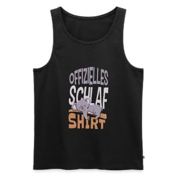 Offizielles Schlaf Shirt - Männer Premium Bio Tank Top - Schwarz - Vorne - Michal (187cm)
