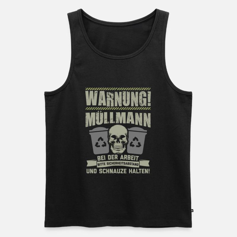 Müllmann Müllabfuhr Müllwerker Mülllader Geschenk - Männer Premium Bio Tank Top - Schwarz