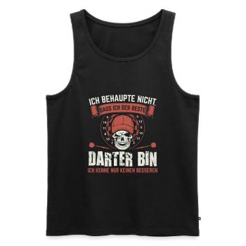 Dart Darts | Darter Darten Dartspieler Geschenk - Männer Premium Bio Tank Top - Schwarz - Vorne - Michal (187cm)