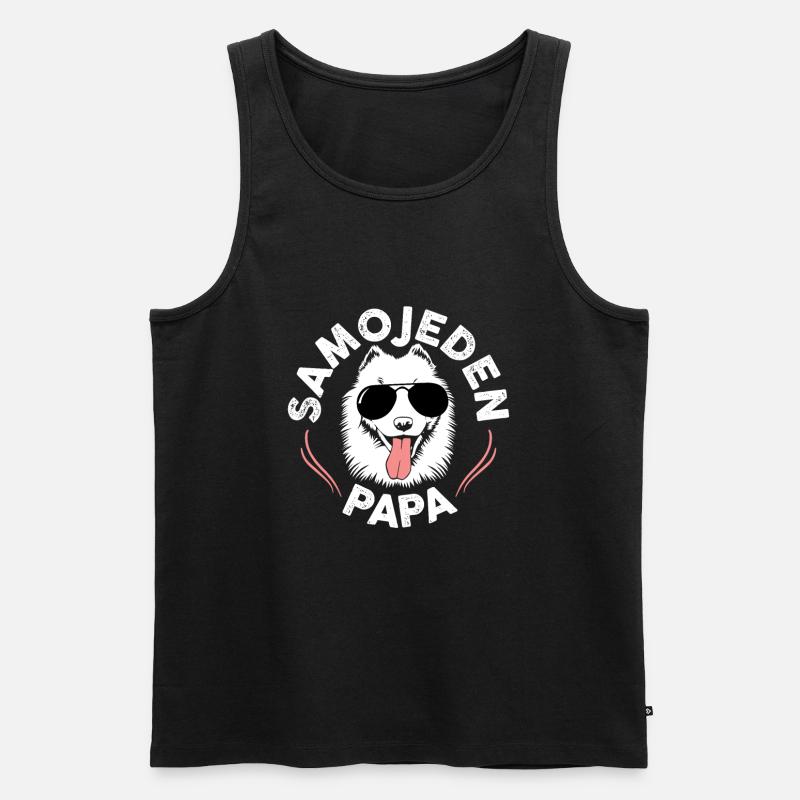 Samojede Samojeden Papa Samojedenhunde Geschenk - Männer Premium Bio Tank Top - Schwarz