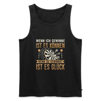 Dart Darts | Darten Darter Dartscheibe Geschenk - Männer Premium Bio Tank Top - Schwarz - Vorne - Michal (187cm)
