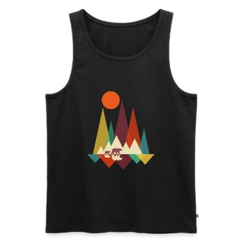 Wander Bär Wandernde Bären - Männer Premium Bio Tank Top - Schwarz - Vorne - Michal (187cm)