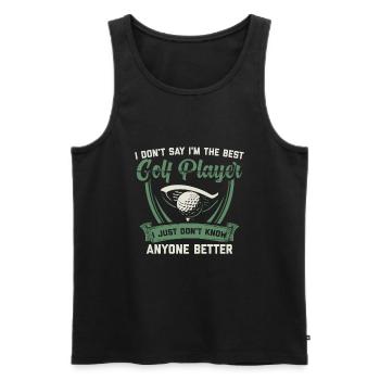 Golf Golfer Golfgolf golf player gift - Men's Premium Organic Tank Top - black - Front - Michal (187cm)