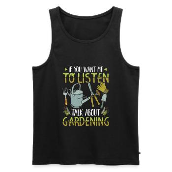 Jardin jardin jardinier jardinier jardinier cadeau - Débardeur bio Premium Homme - noir - Devant - Michal (187cm)