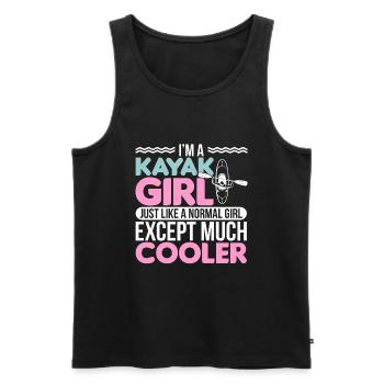 Kayak girl kayaking love paddle wife paddle - Men's Premium Organic Tank Top - black - Front - AI Model Male 178 light (178cm)