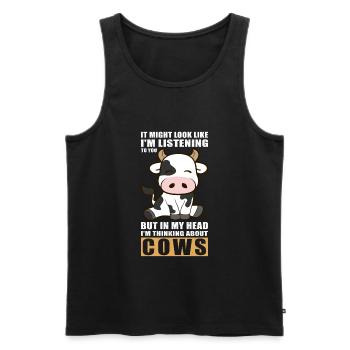 Kühe Kuh Kuhmuster Rinder Kuhliebhaber Geschenk - Männer Premium Bio Tank Top - Schwarz - Vorne - AI Model Male 178 light (178cm)