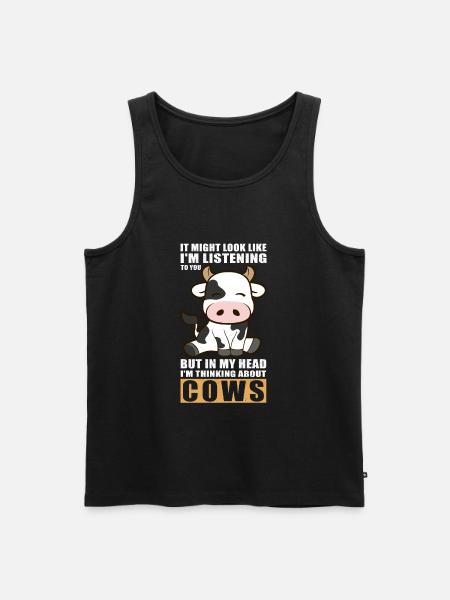 Kühe Kuh Kuhmuster Rinder Kuhliebhaber Geschenk - Herre Premium økologisk tanktop - sort