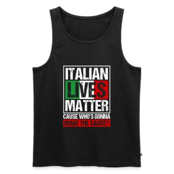 Italian Lives Matter Italien Sauce Italienne - Débardeur bio Premium Homme - noir - Devant - AI Model Male 178 light (178cm)
