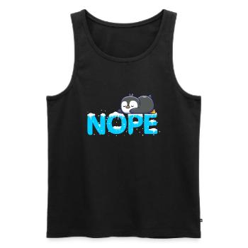 Doux pingouin dit non Nope Paresseux - Débardeur bio Premium Homme - noir - Devant - Michal (187cm)