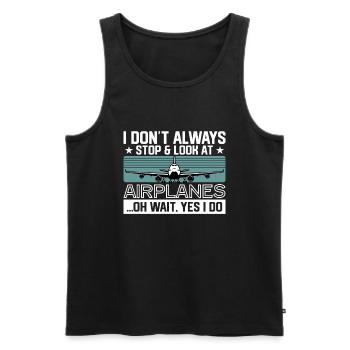 Airplane Love Aviation Aviation Lovers - Men's Premium Organic Tank Top - black - Front - AI Model Male 178 light (178cm)