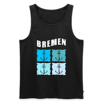 Bremen City North Northern Germany Moin Gift - Men's Premium Organic Tank Top - black - Front - AI Model Male 178 light (178cm)