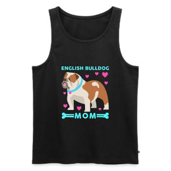 English Bulldog Anglais Bouledogue de maman Cadeau - Débardeur bio Premium Homme - noir - Devant - Michal (187cm)