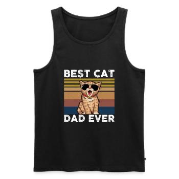Meilleur Cat Dad Ever Chat Félin cadeau - Débardeur bio Premium Homme - noir - Devant - Michal (187cm)