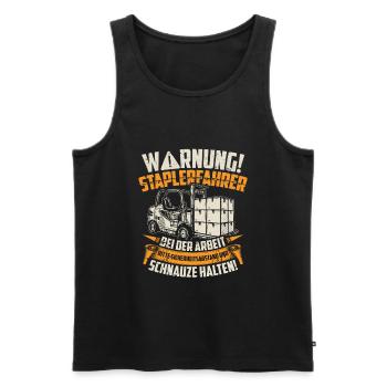 Staplerfahrer Stapler | Lagerist Geschenk - Männer Premium Bio Tank Top - Schwarz - Vorne - Michal (187cm)