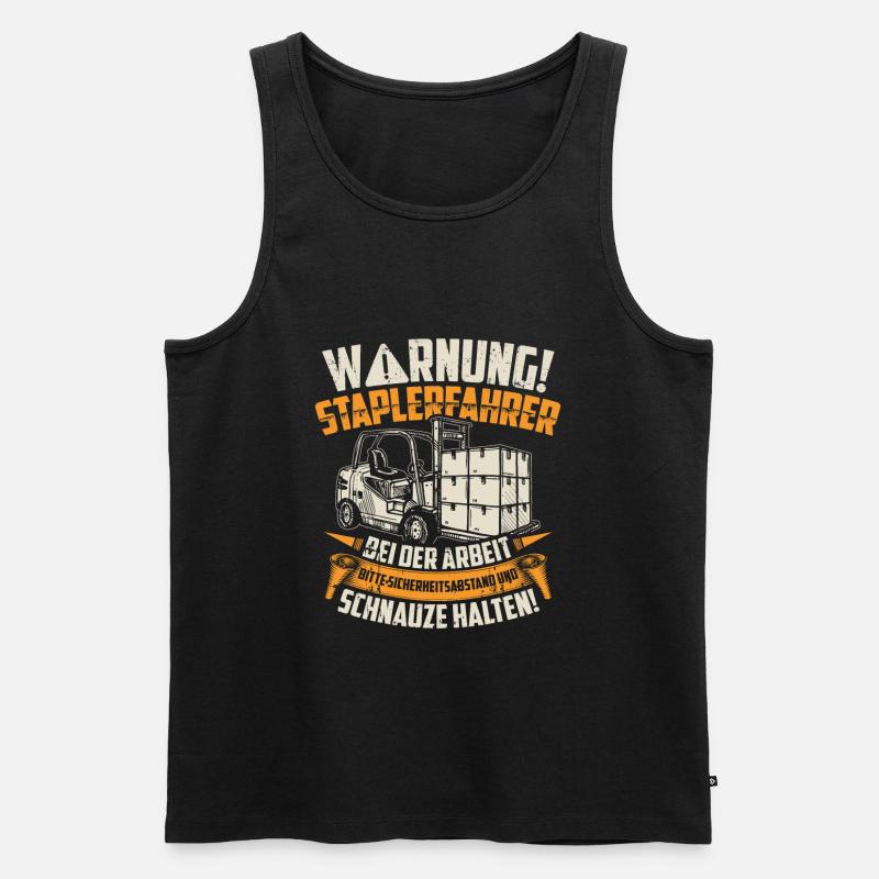 Staplerfahrer Stapler | Lagerist Geschenk - Männer Premium Bio Tank Top - Schwarz