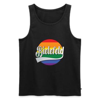 Bielefeld Regenbogen Tshirt Geschenk - Men's Premium Organic Tank Top - black - Front - Michal (187cm)