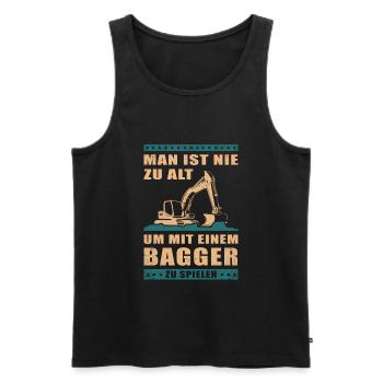 Baggerfahrer Baggerführer Baggern Bagger Geschenk - Männer Premium Bio Tank Top - Schwarz - Vorne - AI Model Male 178 light (178cm)