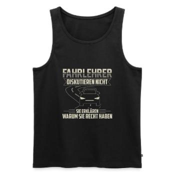 Fahrlehrer Fahrschule Fahrschullehrer Geschenk - Männer Premium Bio Tank Top - Schwarz - Vorne - AI Model Male 178 light (178cm)