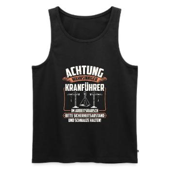 Kranführer | Kranfahrer Kran Geschenk - Männer Premium Bio Tank Top - Schwarz - Vorne - Michal (187cm)