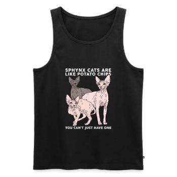 Sphynx Katzen Sphinx | Katzenbesitzer Geschenk - Männer Premium Bio Tank Top - Schwarz - Vorne - AI Model Male 178 light (178cm)