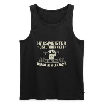Hausmeister Hauswart Facility-Manager Geschenk - Männer Premium Bio Tank Top - Schwarz - Vorne - AI Model Male 178 light (178cm)