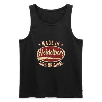 Made in Heidelberg 100 % original Heidelberger - Débardeur bio Premium Homme - noir - Devant - AI Model Male 178 light (178cm)
