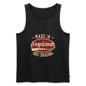 Made in Ingolstadt 100 % original Ingolstädter - Débardeur bio Premium Homme - noir - Devant - AI Model Male 178 light (178cm)