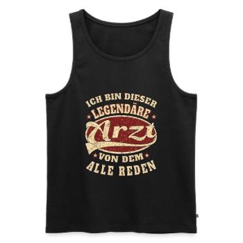 Arzt Ich bin dieser legendäre Arzt - Männer Premium Bio Tank Top - Schwarz - Vorne - Michal (187cm)