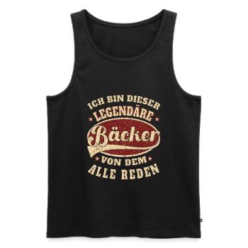 Bäcker Spruch ich bin dieser legendäre Bäcker - Männer Premium Bio Tank Top - Schwarz - Vorne - AI Model Male 178 light (178cm)