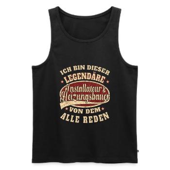Installateur Heizungsbauer ich bin - Männer Premium Bio Tank Top - Schwarz - Vorne - Michal (187cm)