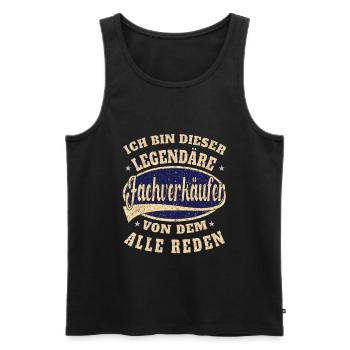 Verkäufer ich bin dieser legendäre Fachverkäufer - Männer Premium Bio Tank Top - Schwarz - Vorne - Michal (187cm)