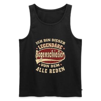 Bogenschießer ich bin dieser legendäre Bogen - Männer Premium Bio Tank Top - Schwarz - Vorne - Michal (187cm)