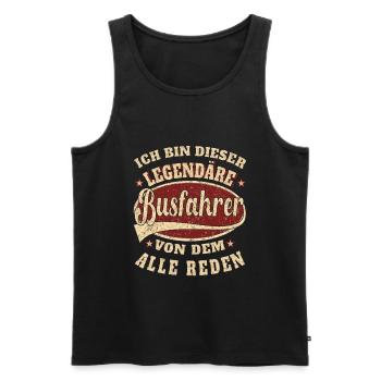 Busfahrer ich bin dieser legendäre Busfahrer - Männer Premium Bio Tank Top - Schwarz - Vorne - Michal (187cm)