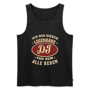 DJ ich bin dieser legendäre DJ - Männer Premium Bio Tank Top - Schwarz - Vorne - AI Model Male 178 light (178cm)