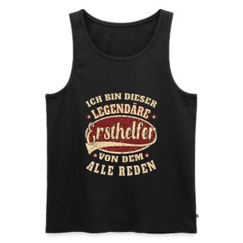 Ersthelfer ich bin dieser legendäre - Männer Premium Bio Tank Top - Schwarz - Vorne - Michal (187cm)