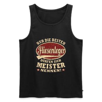 Fliesenleger Meister nur die Besten - Männer Premium Bio Tank Top - Schwarz - Vorne - Michal (187cm)