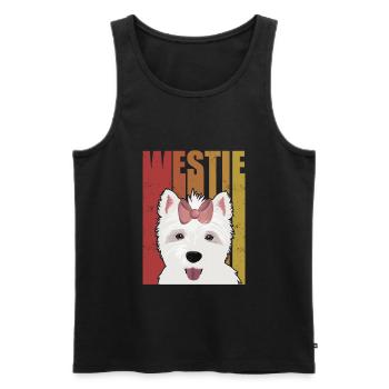 Westie West Highland Terrier Cadeau chien - Débardeur bio Premium Homme - noir - Devant - Michal (187cm)