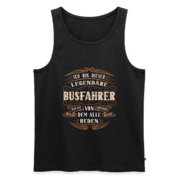 Busfahrer ich bin dieser legendäre Busfahrer - Männer Premium Bio Tank Top - Schwarz - Vorne - Michal (187cm)