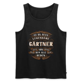 Gärtner ich bin dieser legendäre Gärtner - Männer Premium Bio Tank Top - Schwarz - Vorne - AI Model Male 178 light (178cm)