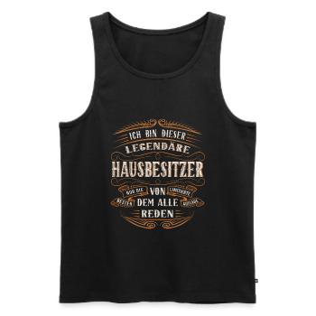 Hausbesitzer Ich bin dieser legendäre Hausbesitzer - Männer Premium Bio Tank Top - Schwarz - Vorne - Michal (187cm)