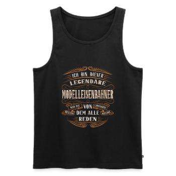 modelleisenbahner Ich bin dieser legendäre - Männer Premium Bio Tank Top - Schwarz - Vorne - Michal (187cm)