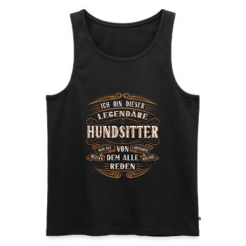 Hundesitter Ich bin dieser legendäre - Männer Premium Bio Tank Top - Schwarz - Vorne - Michal (187cm)