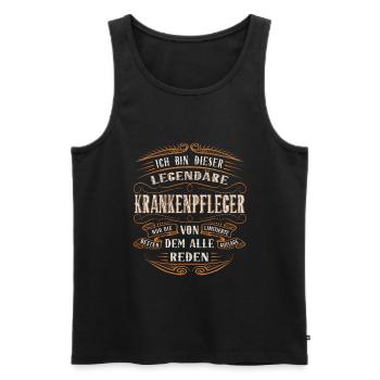 Krankenpfleger ich bin dieser legendäre - Männer Premium Bio Tank Top - Schwarz - Vorne - Michal (187cm)