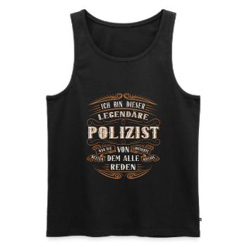 Polizist ich bin dieser legendäre Polizei Ding - Männer Premium Bio Tank Top - Schwarz - Vorne - AI Model Male 178 light (178cm)