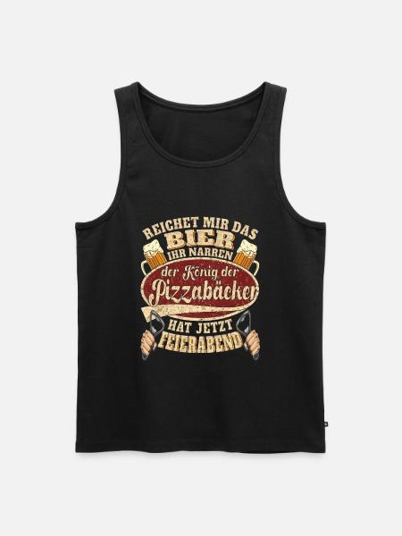 Pizzabäcker Bier Feierabend - Männer Premium Bio Tank Top - Schwarz