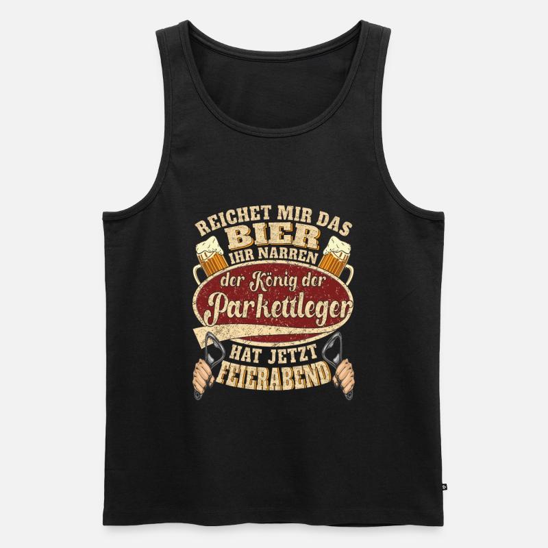 Parkettleger Bier Feierabend - Männer Premium Bio Tank Top - Schwarz