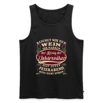Elektroniker Wein Feierabend - Männer Premium Bio Tank Top - Schwarz - Vorne - AI Model Male 178 light (178cm)