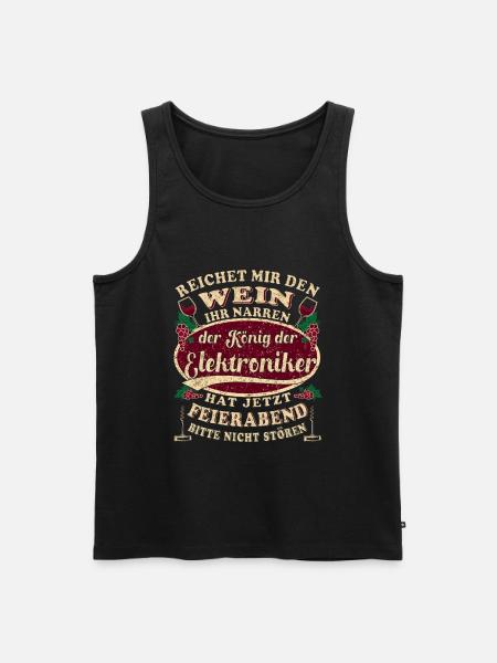 Elektroniker Wein Feierabend - Männer Premium Bio Tank Top - Schwarz
