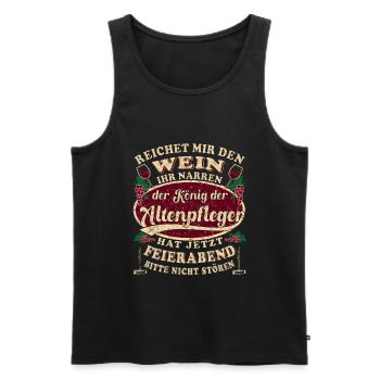 Altenpfleger Wein Feierabend - Männer Premium Bio Tank Top - Schwarz - Vorne - AI Model Male 178 light (178cm)