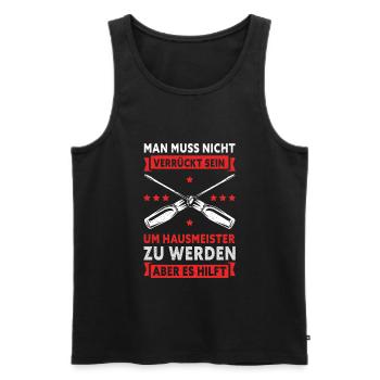Hausmeister Facility Manager Hauswart Geschenk - Männer Premium Bio Tank Top - Schwarz - Vorne - AI Model Male 178 light (178cm)